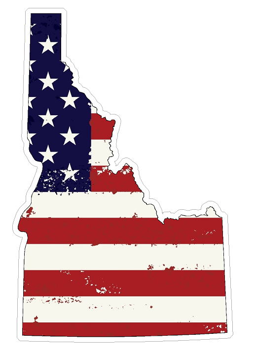 Idaho State (J13) USA Flag Distressed Vinyl Decal Sticker Car/Truck Laptop/Netbook Window