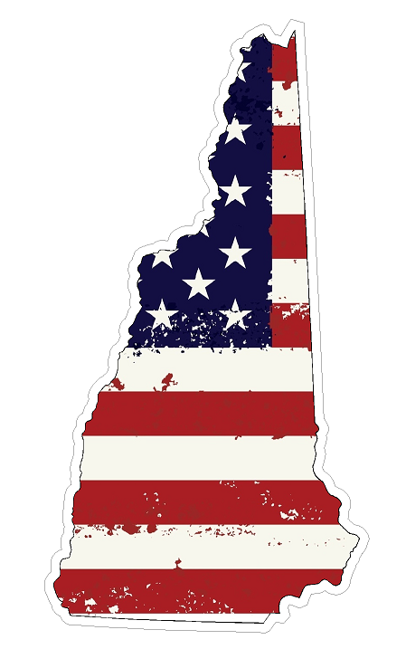 New Hampshire State (J30) USA Flag Distressed Vinyl Decal Sticker Car/Truck Laptop/Netbook Window