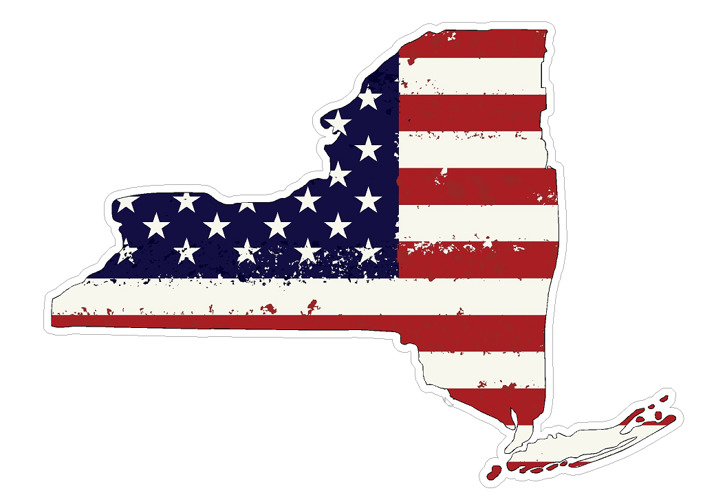 New York State (J33) USA Flag Distressed Vinyl Decal Sticker Car/Truck Laptop/Netbook Window