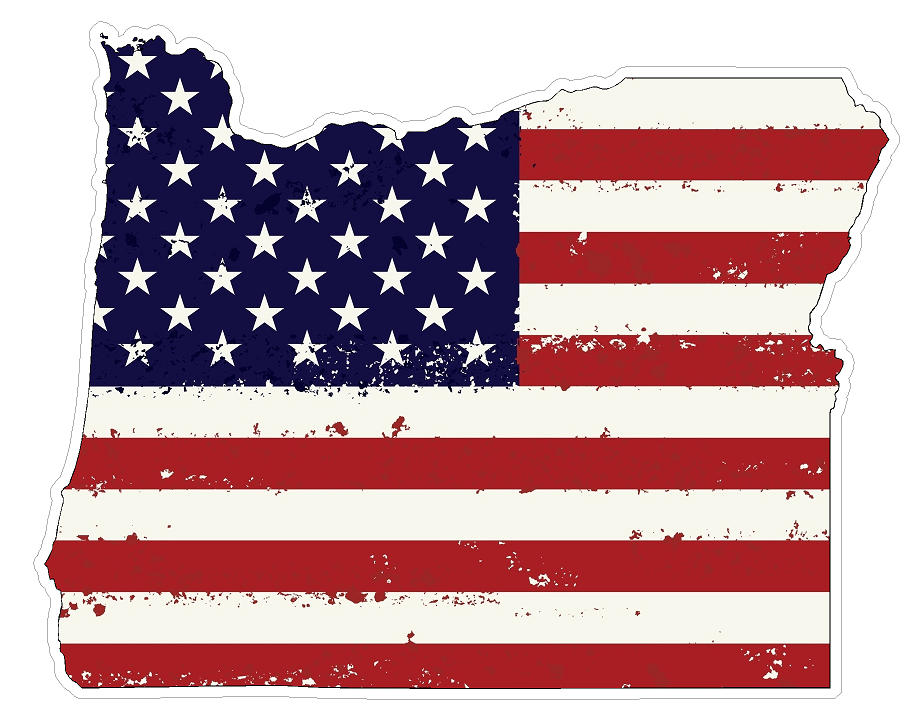 Oregon State (J38) USA Flag Distressed Vinyl Decal Sticker Car/Truck Laptop/Netbook Window