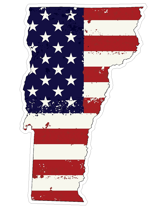 Vermont State (J45) USA Flag Distressed Vinyl Decal Sticker Car/Truck Laptop/Netbook Window
