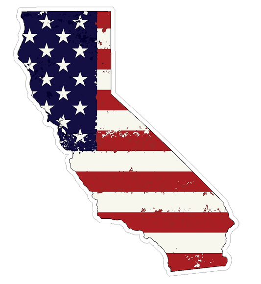 California State (J7) USA Flag Distressed Vinyl Decal Sticker Car/Truck Laptop/Netbook Window