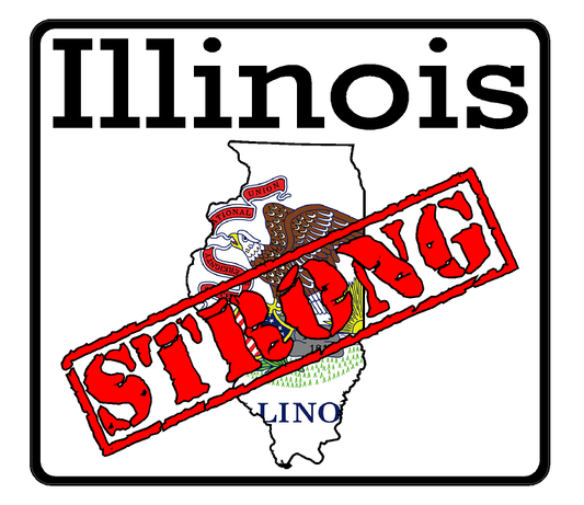 Illinois State (K14) Strong Flag Vinyl Decal Sticker Car/Truck Laptop/Netbook Window