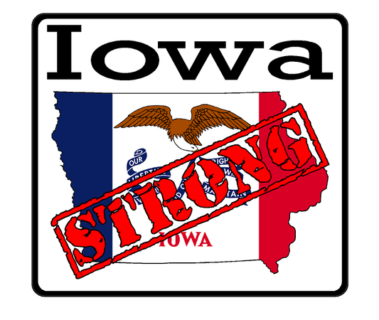 Iowa State (K16) Strong Flag Vinyl Decal Sticker Car/Truck Laptop/Netbook Window