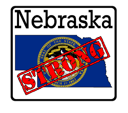 Nebraska State (K28) Strong Flag Vinyl Decal Sticker Car/Truck Laptop/Netbook Window