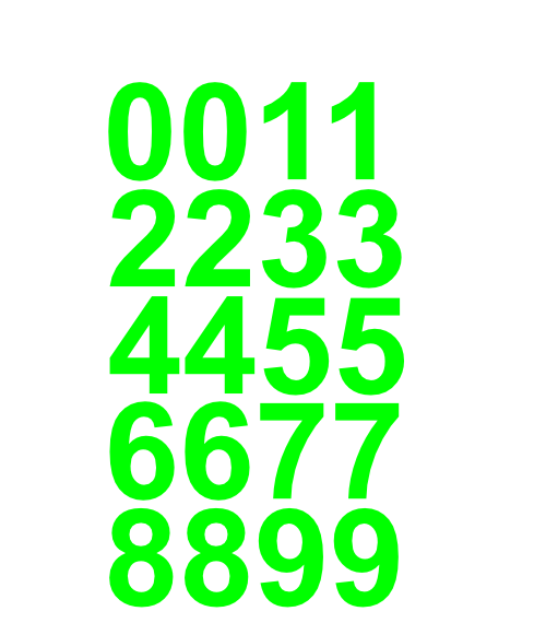 2" Inch Premium Mailbox Number Vinyl Decal Sticker Sheet (Lime Green)