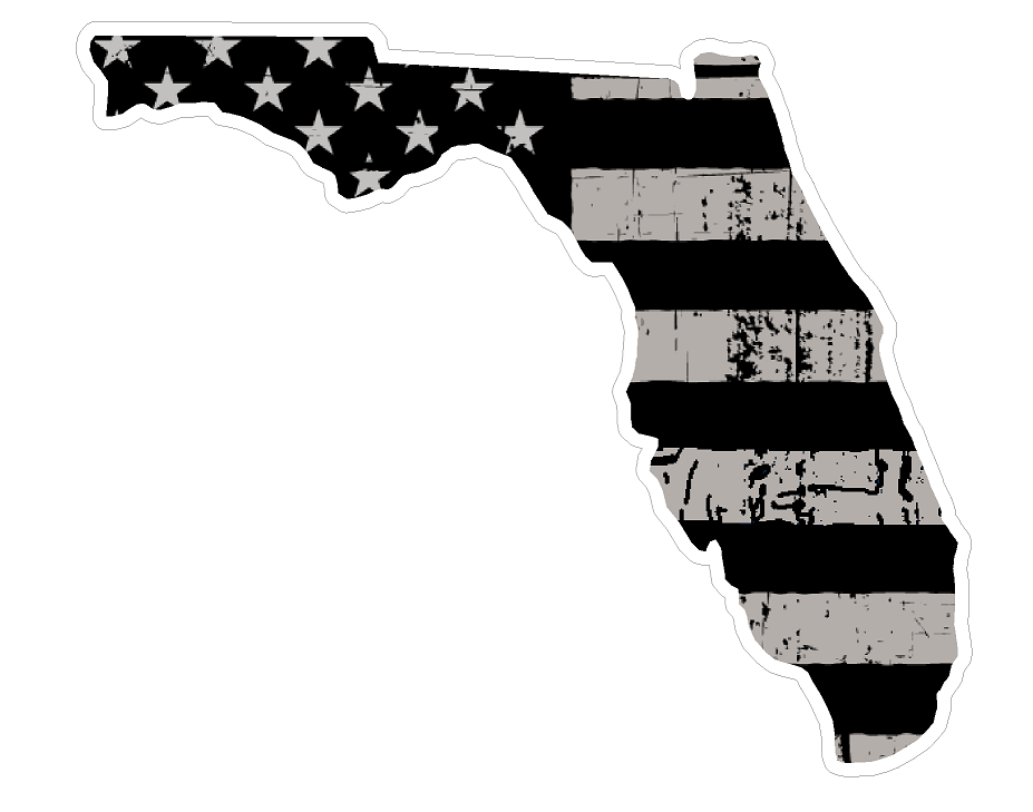 Florida State (N1) Distressed Flag Vinyl Decal Sticker Car/Truck Laptop/Netbook Window