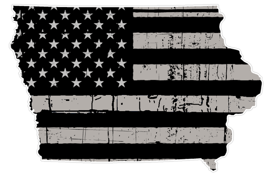 Iowa State (N16) Distressed Flag Vinyl Decal Sticker Car/Truck Laptop/Netbook Window