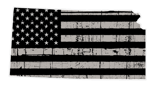 Kansas State (N17) Distressed Flag Vinyl Decal Sticker Car/Truck Laptop/Netbook Window