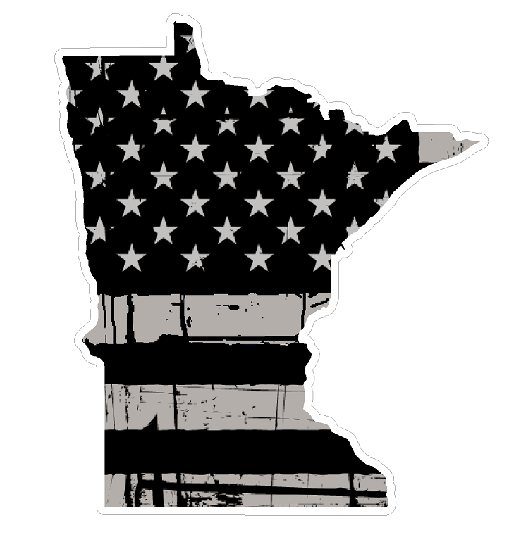 Minnesota State (N24) Distressed Flag Vinyl Decal Sticker Car/Truck Laptop/Netbook Window