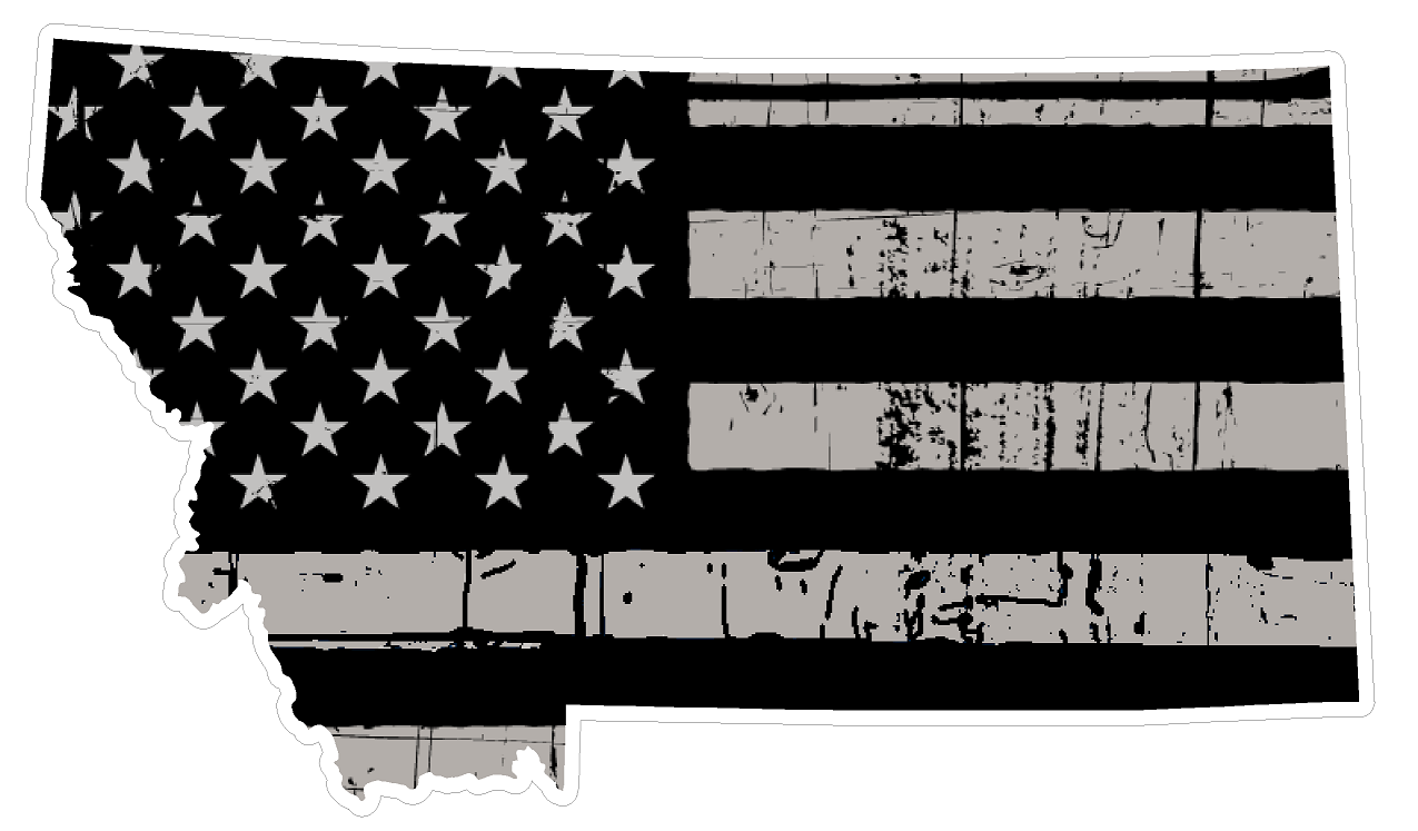 Montana State (N27) Distressed Flag Vinyl Decal Sticker Car/Truck Laptop/Netbook Window