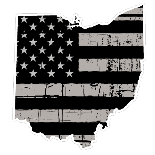 Ohio State (N36) Distressed Flag Vinyl Decal Sticker Car/Truck Laptop/Netbook Window