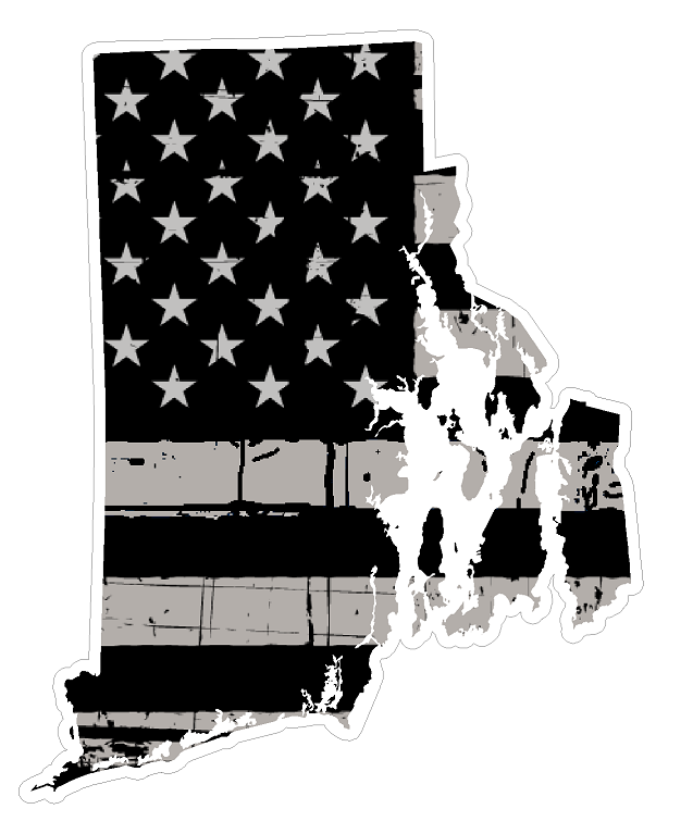 Rhode Island State (N40) Distressed Flag Vinyl Decal Sticker Car/Truck Laptop/Netbook Window