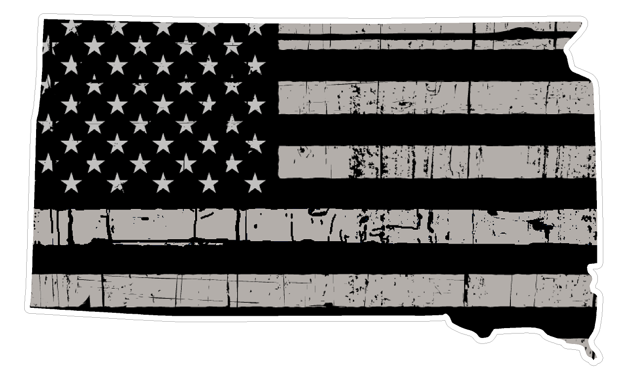 South Dakota State (N42) Distressed Flag Vinyl Decal Sticker Car/Truck Laptop/Netbook Window