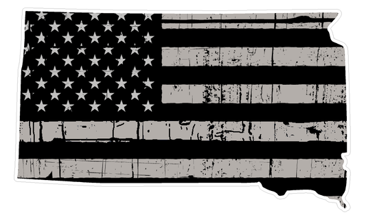South Dakota State (N42) Distressed Flag Vinyl Decal Sticker Car/Truck Laptop/Netbook Window