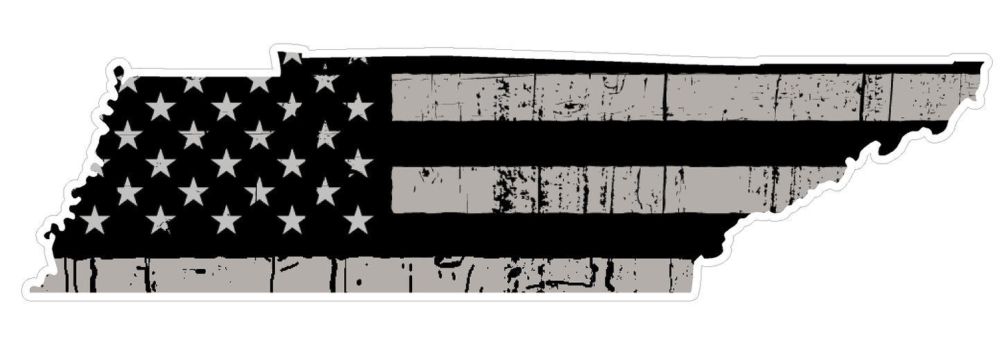 Tennessee State (N43) Distressed Flag Vinyl Decal Sticker Car/Truck Laptop/Netbook Window