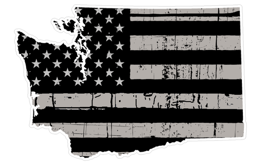 Washington State (N47) Distressed Flag Vinyl Decal Sticker Car/Truck Laptop/Netbook Window