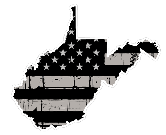 West Virginia State (N48) Distressed Flag Vinyl Decal Sticker Car/Truck Laptop/Netbook Window