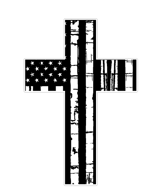 Distressed Flag Cross (N56) Vinyl Decal Sticker Car/Truck Laptop/Netbook Window