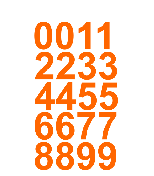 1" Inch Premium Reflective Mailbox Number Vinyl Decal Sticker Sheet (Orange)