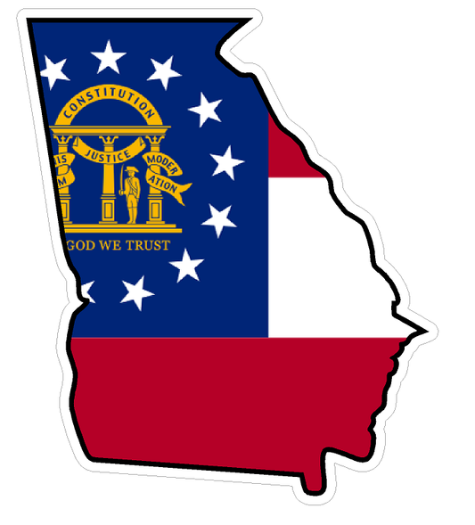 Georgia State (Q11) Shape Flag Vinyl Decal Sticker Car/Truck Laptop/Netbook Window