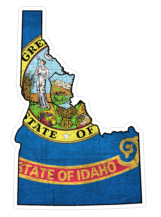 Idaho State (Q13) Shape Flag Vinyl Decal Sticker Car/Truck Laptop/Netbook Window