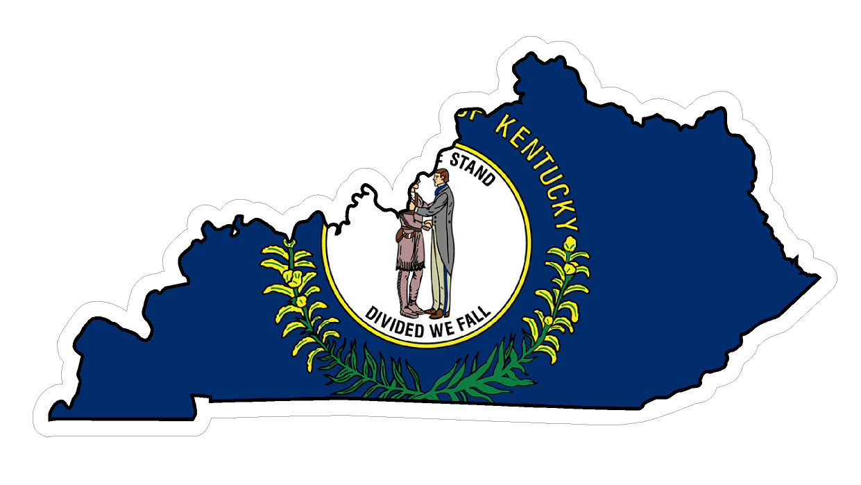 Kentucky State (Q18) Shape Flag Vinyl Decal Sticker Car/Truck Laptop/Netbook Window