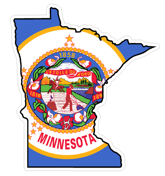 Minnesota State (Q24) Shape Flag Vinyl Decal Sticker Car/Truck Laptop/Netbook Window