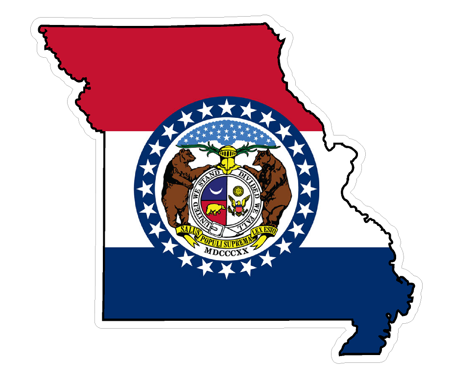 Missouri State (Q26) Shape Flag Vinyl Decal Sticker Car/Truck Laptop/Netbook Window