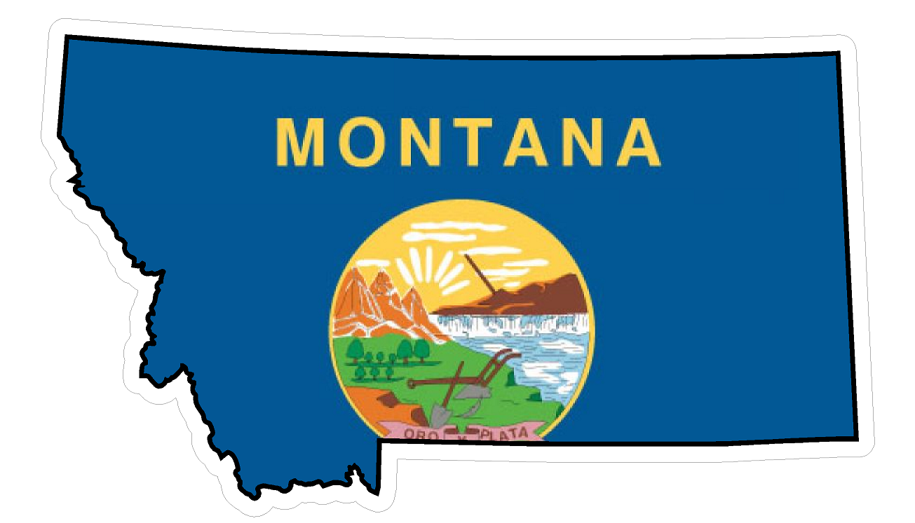 Montana State (Q27) Shape Flag Vinyl Decal Sticker Car/Truck Laptop/Netbook Window