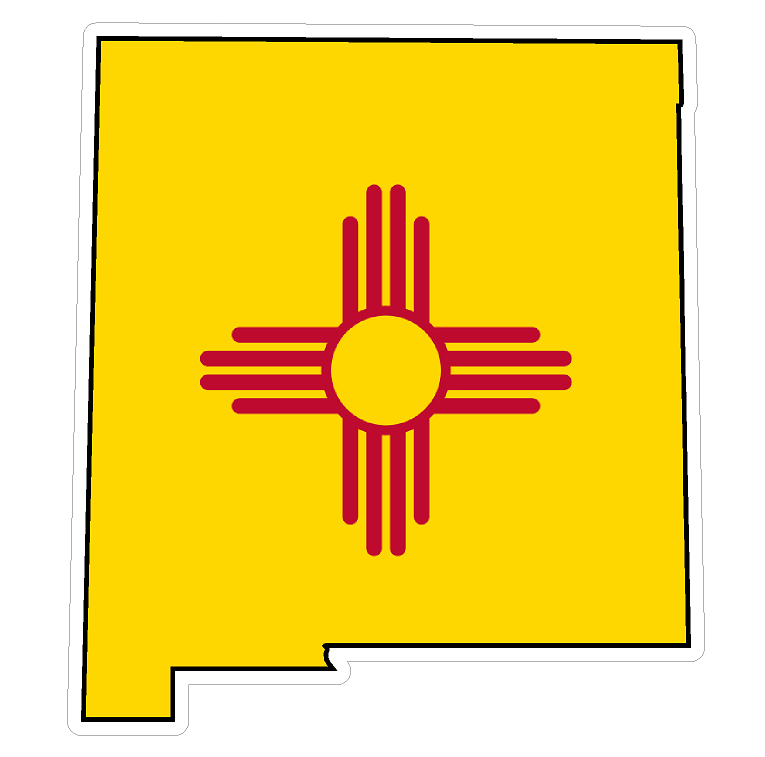 New Mexico State (Q32) Shape Flag Vinyl Decal Sticker Car/Truck Laptop/Netbook Window