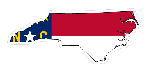 North Carolina State (Q34) Shape Flag Vinyl Decal Sticker Car/Truck Laptop/Netbook Window