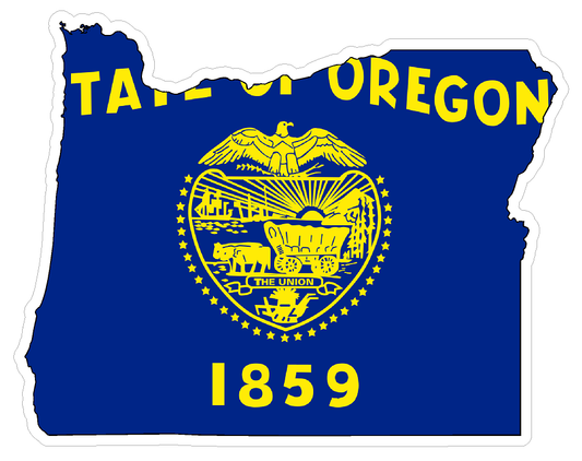 Oregon State (Q38) Shape Flag Vinyl Decal Sticker Car/Truck Laptop/Netbook Window