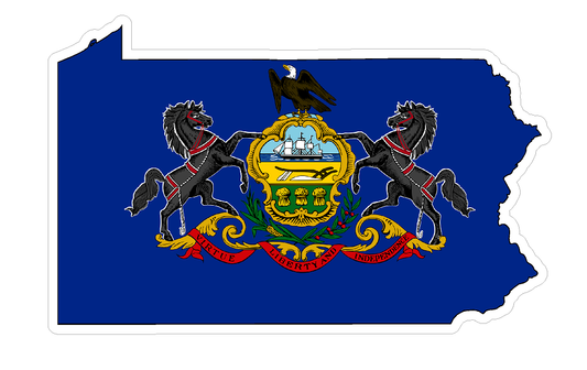 Pennsylvania State (Q39) Shape Flag Vinyl Decal Sticker Car/Truck Laptop/Netbook Window