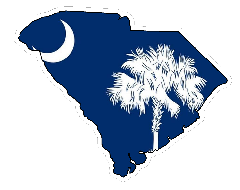 South Carolina State (Q41) Shape Flag Vinyl Decal Sticker Car/Truck Laptop/Netbook Window