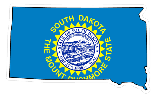 South Dakota State (Q42) Shape Flag Vinyl Decal Sticker Car/Truck Laptop/Netbook Window