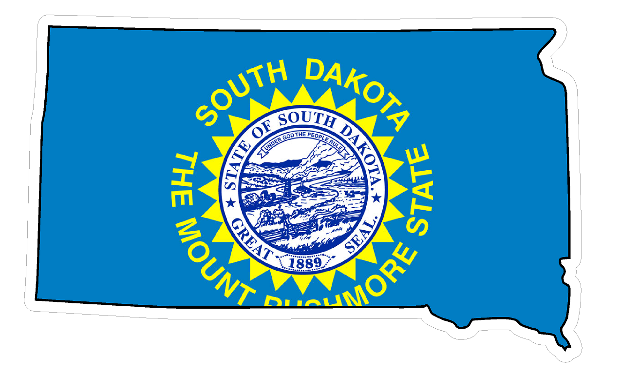 South Dakota State (Q42) Shape Flag Vinyl Decal Sticker Car/Truck Laptop/Netbook Window