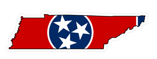 Tennessee State (Q43) Shape Flag Vinyl Decal Sticker Car/Truck Laptop/Netbook Window
