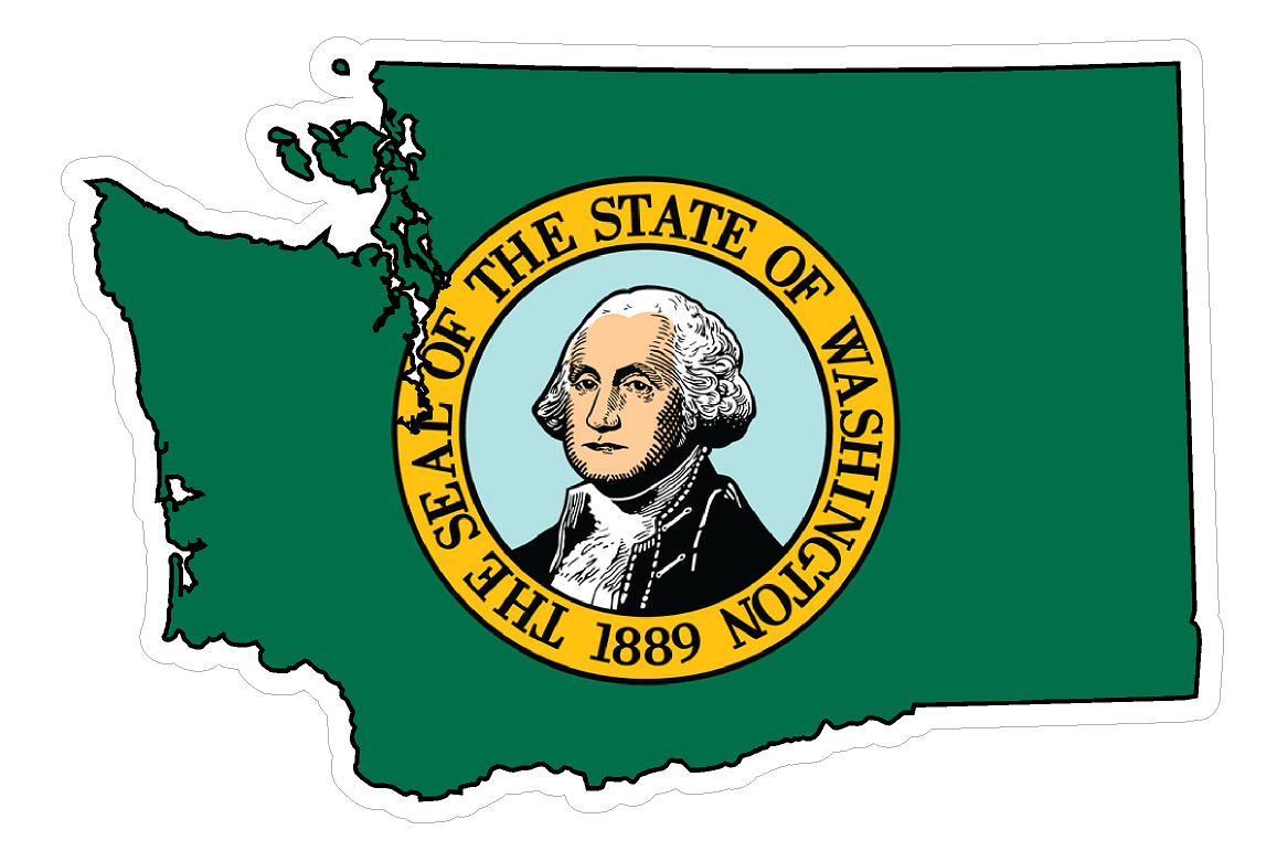 Washington State (Q47) Shape Flag Vinyl Decal Sticker Car/Truck Laptop/Netbook Window