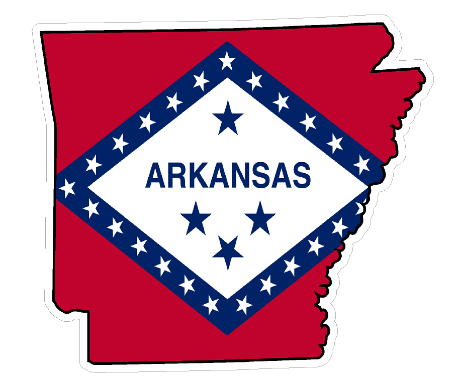 Arkansas State (Q6) Shape Flag Vinyl Decal Sticker Car/Truck Laptop/Netbook Window