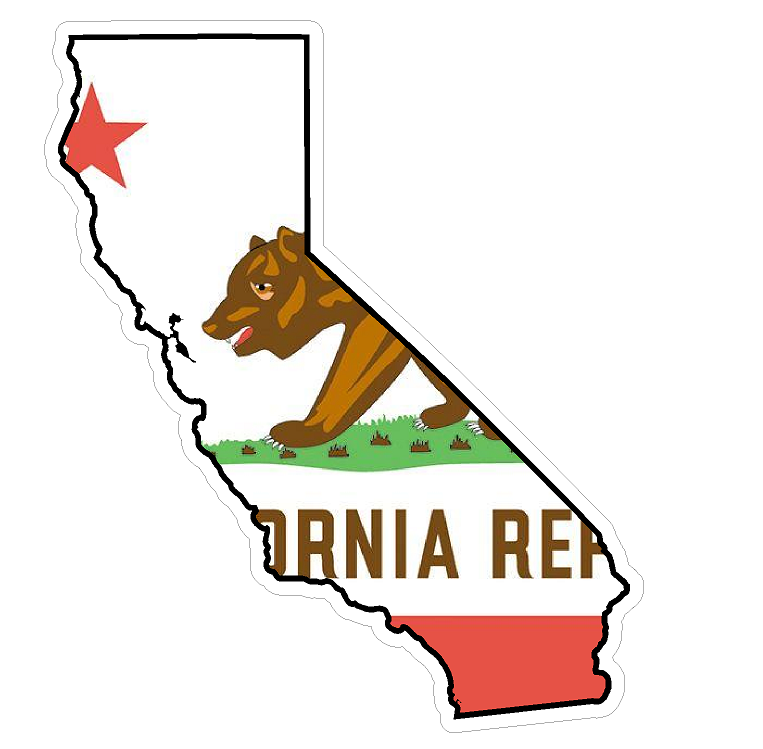 California State (Q7) Shape Flag Vinyl Decal Sticker Car/Truck Laptop/Netbook Window
