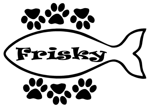 Personalized (R13C) Name Cat Fish Vinyl Decal Sticker Custom