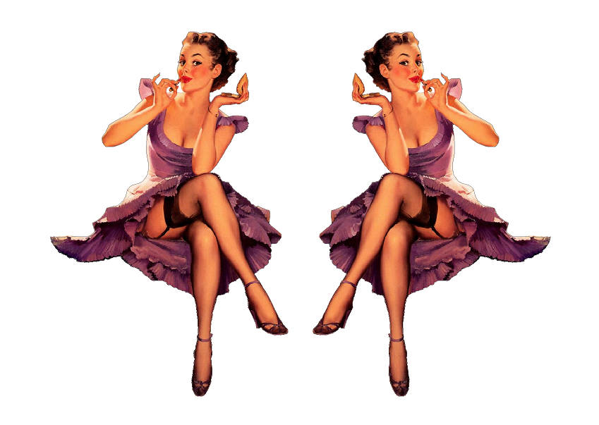 Set of 2 Pin Up Girl (G8) 6 Inch Airplane Sticker Car Window Decal