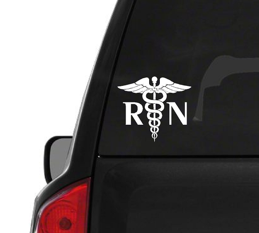 RN White Logo (T32) Registered Nurse Vinyl Decal Sticker Car/Truck Laptop/Netbook Window