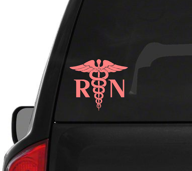 RN Pink Logo (T33) Registered Nurse Vinyl Decal Sticker Car/Truck Laptop/Netbook Window