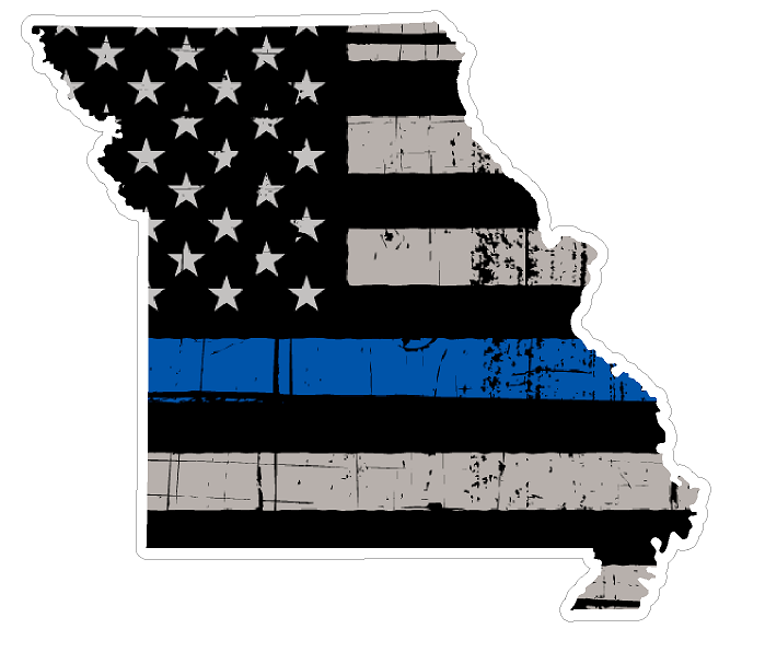 Missouri State (V26) Thin Blue Line Vinyl Decal Sticker Car/Truck Laptop/Netbook Window