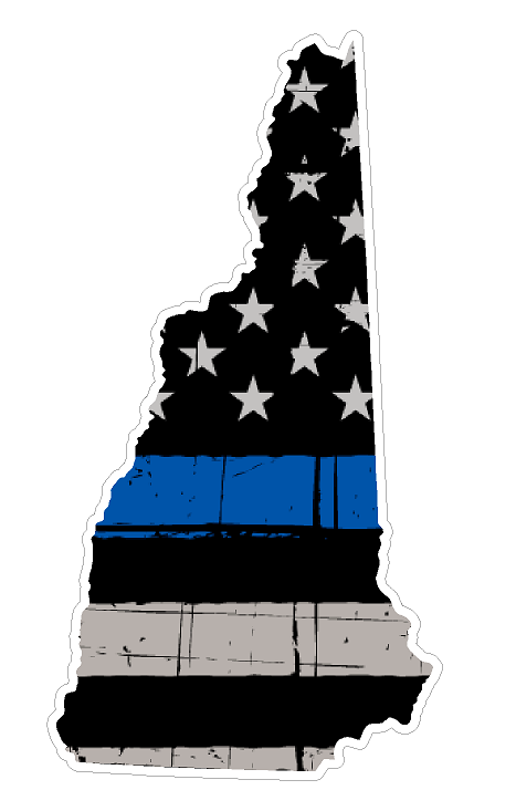 New Hampshire State (V30) Thin Blue Line Vinyl Decal Sticker Car/Truck Laptop/Netbook Window