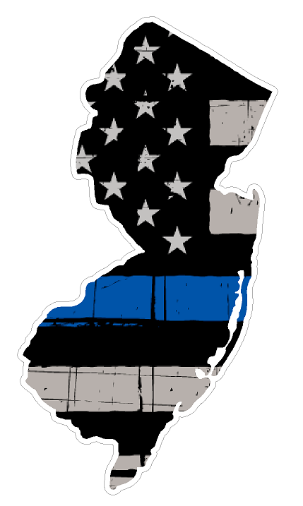 New Jersey State (V31) Thin Blue Line Vinyl Decal Sticker Car/Truck Laptop/Netbook Window