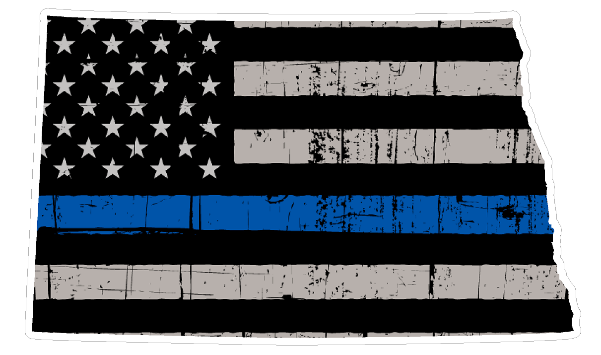 North Dakota State (U35) Thin Blue Line Vinyl Yeti Tumbler Decal Sticker Laptop/Netbook