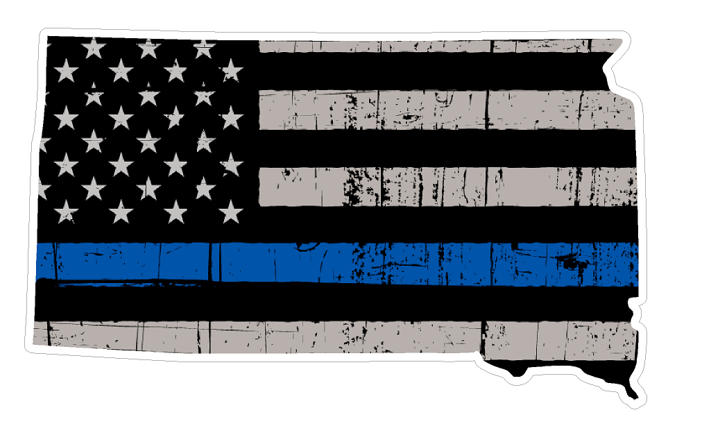 South Dakota State (U42) Thin Blue Line Vinyl Yeti Tumbler Decal Sticker Laptop/Netbook